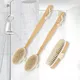 Natural Bristles Back Scrubber Shower Brush With Detachable Long Wooden Handle Dry Skin Exfoliating