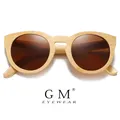 GM Natural Bamboo Sunglasses Women Polarized UV400 Brand Designer Classic Sun glasses Men Vintage