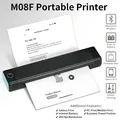 M08F A4 Portable Thermal Printer 8.26"x11.69" A4 Thermal Paper Wireless Mobile Travel Printer