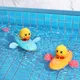 Children Bath Water Playing Toys Chain Rowing Boat Swim Floating Cartoon Duck Infant Baby Early