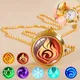 2023 New Genshin Impact Pocket Watch Necklace Gold Color Vintage Watch Glass Dome Pendant Fashion