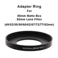 For 85mm Matte Box or 82mm lens filters Matte Box Adapter Ring 48/52/55/58/60/62/67/72/77/82mm-82mm