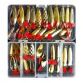 Hot Brilliant Metal Jig Spoon Fishing Lure Set 10/20/25/35pcs Wobblers Kit Pike Spoon Bait Fishing