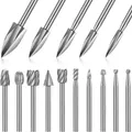 15 Pieces Wood Carving and Engraving Drill Bit Set Engraving Drill Accessories Bit and HSS Carbide