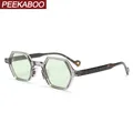 Peekaboo retro style polarized sunglasses uv400 male green brown polygon ladies sun glasses for men