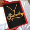 Custom Thick Bead Chain 1-3 Name Necklace Personalized Jewelry Stainless Steel Big Bold Nameplate