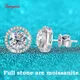 Smyoue 2CT Certified Moissanite Stud Earrings for Women Platinum Plating Sterling Silver Diamond Ear