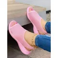 Summer Women Shoes 2022 Mesh Fish Platform Shoes Women's Closed Toe Wedge Sandals Ladies Light