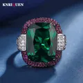 2023 Vintage 12*16MM Ruby Emerald Rings Lab Diamond Wedding Bands Gemstone Cocktail Party Fine