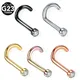 1PC G23 Titanium Crystal Gem Nose Stud Piercing Nose Screw Nazir Piercing Nostril Earring Piercing