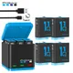 For GoPro Hero 12 Hero 10/11 1850 mAh Battery 3 card slot LED light battery charger battery storage