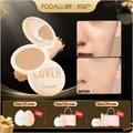 FOCALLURE Natural Matte Pressed Powder Oil Control Brighten Whitening Face Base Foundation Compact