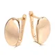 Newest Trend Jewelry Minimalist 585 Rose Gold Earrings Gold Color Drop Oval Earrings for Women