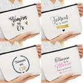 Témoin witness bag gold name wedding gift bag bachelorette kit bag make up bags bridesmaid toiletry