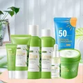 Green Tea Facial Kit Korean Cosmetics Acne Treatment Face Serum Eye Cream Fresh Sunscreen Face Care