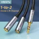 1 in 2 Out 3.5mm to 2Female Left Right Channel Cable Stereo AUX Convertor for Sound Card Speaker