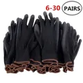 6-30 pairs of nitrile safety coated work gloves PU gloves and palm coated mechanical work gloves