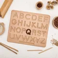 Double Sided Montessori Tracing Board Wooden toy Uppercase & Lowercase Letters number Educational