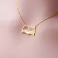 Stainless Steel Necklaces Antique Little Book Charm Pendant Necklace Reading Symbol for Reader