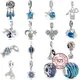 925 Silver Blue Series Summer Sea Holiday Family Charms For Pandora 925 Original Bracelet Charm Bead