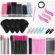 Makeup Applicators Kit Triangle Makeup Puff Mixing Palette Eyeline Mascara Wands Lip Brushes Hair