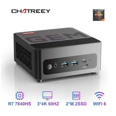 Chatreey GEM Mini PC R7 8845HS 7840HS 780M R9 6900HX 680M Gaming Desktop Computer with WiFi