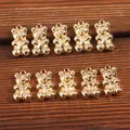 10Pcs/Lot Gold Silver Color Alloy Bear Animal Charms for DIY Pendant Necklace Bracelet Earrings