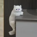 Realistic Furry Hanging Cat Simulation Plush Cat Doll Animal Figurines Home TV Decoration Cute