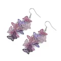 2 Pcs Colorful Women's Unique Butterfly Dangle Chandelier Drop Earrings For Women Ear Hook Party