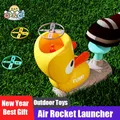 Air Rocket Launcher Outdoor Toy Soaring Rocket Flying Disc Saucer Foot Launcher Kid Jump Sport Game