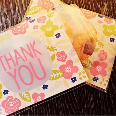 50pcs 100pcs 10*13cm Thank You Thanks Candy Cookie Bags Wedding Party Thanksgiving Day Gift Bag