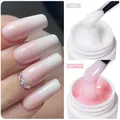 LILYCUTE 2Pcs 8ml Extension Nail Gel Set Jelly Pink White Clear Hard Gel Extension UV Gel For Nails