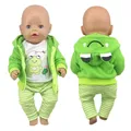 2023 New Cute frog Suits Fit For 43cm Baby Doll 17 Inch Reborn Baby Doll Clothes