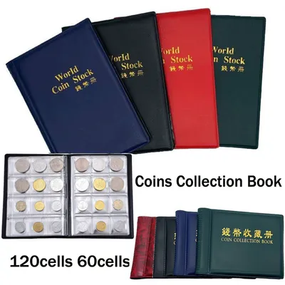 1-4pcs 60/120 Pockets Album For Coinn Collection Book Home Decoration Photo Album Coinn Album Holders Collection Book Scrapbook