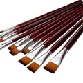 Two-color nylon hair flat peak oil brush 12 pcs sets of brushes art water-colour paint brush school