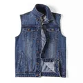 Plus Size 5xl 6xl 7XL Brand Military Denim Vest Men Outdoors Cotton Multi Pocket Sleevless Jean