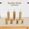 Bamboo Roll on Bottle 3/5/10ml Wood Roller Bottle Essential Oil Lip Gloss Refillable Tube Empty