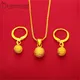 Yellow Gold Plated Jewelry Sets For Women Bead Pendant Necklace Earrings 2 pcs Set Wedding Jewelry