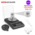 NEWACALOX Digital Milligram Jewelry Scale 0.001g Precision Electronic Scales 200g/100g/50g Portable