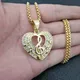 Luxury Rhinestone Heart Pendant Necklace Women Gold Color Music Note Necklace Fashion Valentine Gift