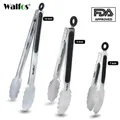 WALFOS BBQ Grilling Tong Salad Serving Food Tong Stainless Steel Metal Kitchen Tongs Barbecue