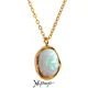 Yhpup Exquisite Stylish Natural Australian Stone Minimalist Small Chic Pendant Necklace 18k Gold