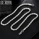 DOTEFFIL 925 Sterling Silver 16/18/20/22/24 Inch 4mm Twisted Rope Chain Necklace For Women Man