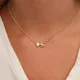 18K Gold Plated Initial Heart Necklace Stainless Steel Tiny Heart Letter Necklace for Women