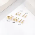 316L Stainless Steel Ear Post Stud Earrings For Women Men Jewelry Gold Color Ball Dia Fashion