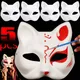 1/3/5Pcs DIY Hand-Painted Foxes Mask Japanese Cosplay Rave Anime Demon Slayer Half Face Cat Masks