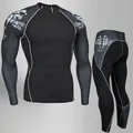 Compression underwear Men's Winter Thermal underwear MMA 3D wolf Bodybuilding T-Shirt Rashgarda