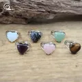 Heart Gems Stone Adjustable Rings Reiki Healing Rose Quartzs Amethysts Opalite Aventurine Ring Women