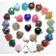 16MM Natural stone Quartz Crystal Turquoises tiger eye Opal aventurine charms heart pendants for diy