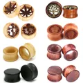 1Pair Wood Ear Gauge Earring Plugs And Tunnel Flesh 6-30Mm Wood Ear Expander Saddle Plugs Stretcher